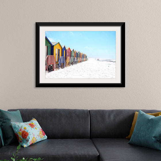 "Colorful beach huts on beach, Muizenberg", Arno Smit