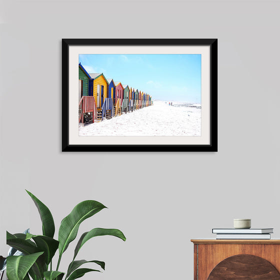 "Colorful beach huts on beach, Muizenberg", Arno Smit