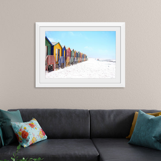 "Colorful beach huts on beach, Muizenberg", Arno Smit