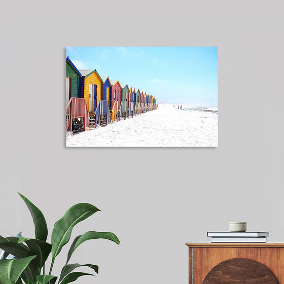 "Colorful beach huts on beach, Muizenberg", Arno Smit