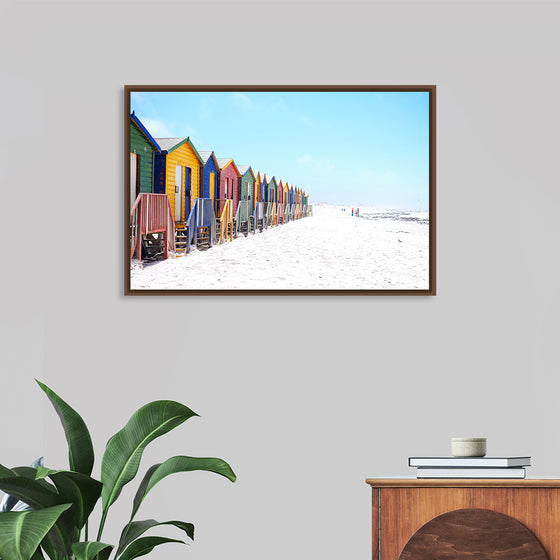 "Colorful beach huts on beach, Muizenberg", Arno Smit