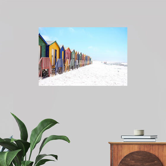 "Colorful beach huts on beach, Muizenberg", Arno Smit