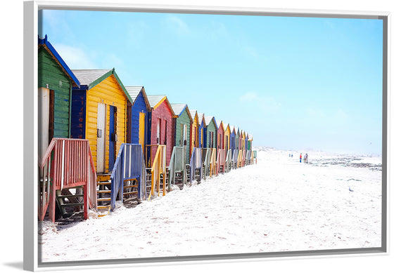 "Colorful beach huts on beach, Muizenberg", Arno Smit