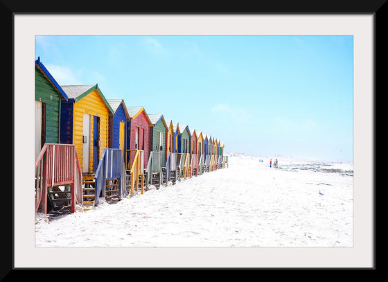 "Colorful beach huts on beach, Muizenberg", Arno Smit