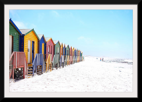 "Colorful beach huts on beach, Muizenberg", Arno Smit