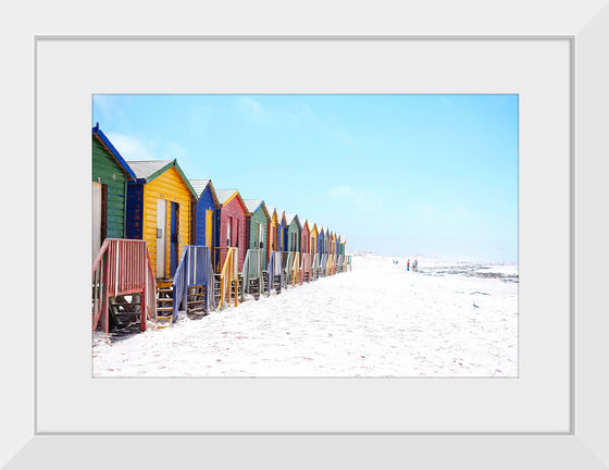 "Colorful beach huts on beach, Muizenberg", Arno Smit