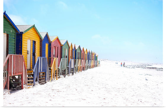 "Colorful beach huts on beach, Muizenberg", Arno Smit