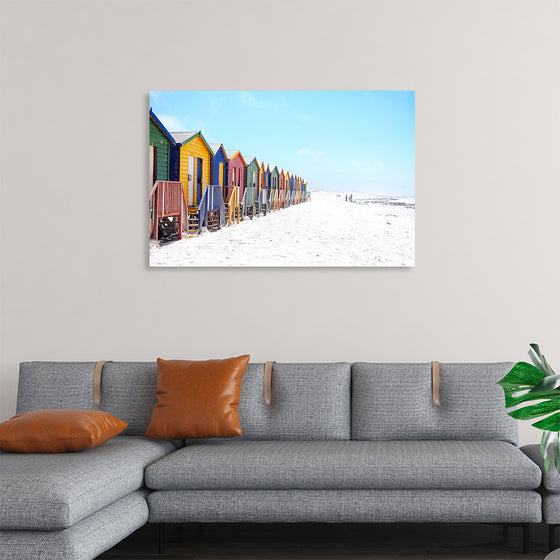 "Colorful beach huts on beach, Muizenberg", Arno Smit