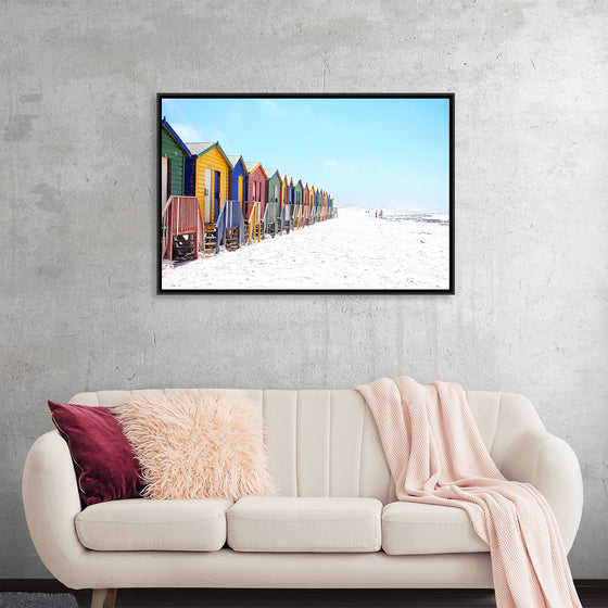 "Colorful beach huts on beach, Muizenberg", Arno Smit