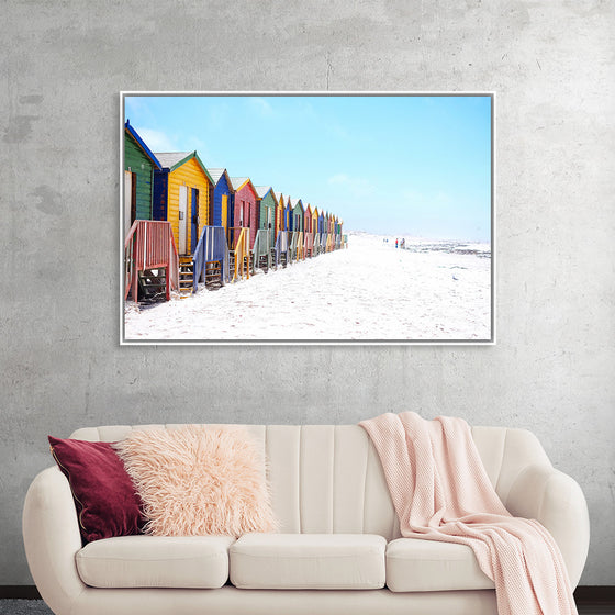 "Colorful beach huts on beach, Muizenberg", Arno Smit