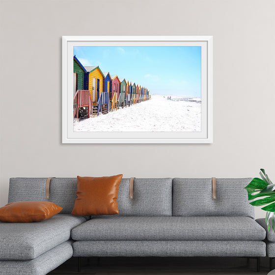 "Colorful beach huts on beach, Muizenberg", Arno Smit