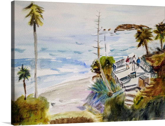 Immerse yourself in the serene beauty of Maritess Sulcer’s masterpiece, “Lookout over the Sea with Trees and the Ocean.” Every brushstroke captures the tranquil ambiance of a secluded lookout, where nature’s grandeur unfolds before your eyes. Palm trees sway gently against a backdrop of an endless azure sea, merging seamlessly with the sky.