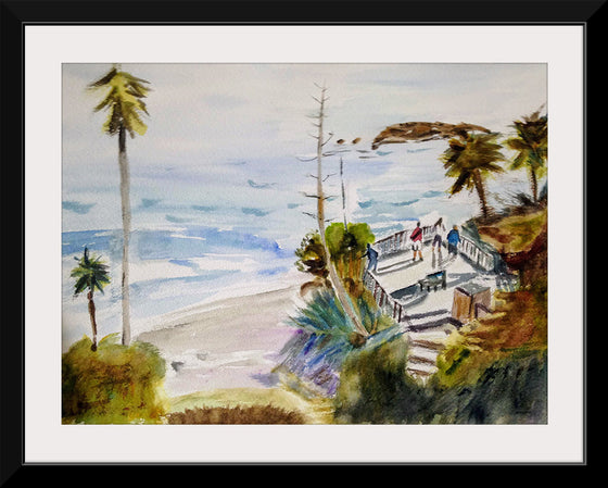 "Lookout over the sea with trees and the ocean", Maritess Sulcer