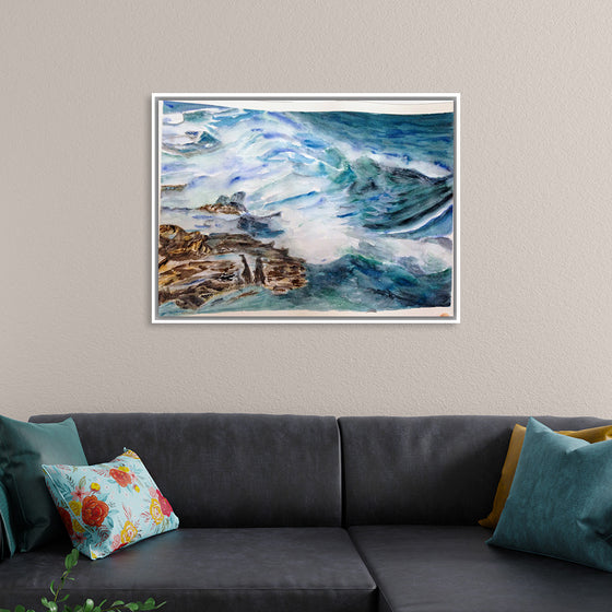 "Ocean Waves and Foam Seascape", Maritess Sulcer