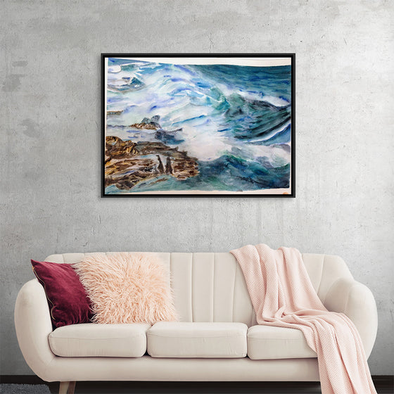 "Ocean Waves and Foam Seascape", Maritess Sulcer