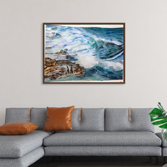 "Ocean Waves and Foam Seascape", Maritess Sulcer