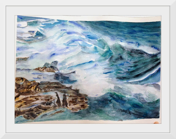 "Ocean Waves and Foam Seascape", Maritess Sulcer