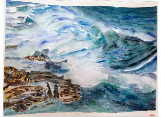 "Ocean Waves and Foam Seascape", Maritess Sulcer