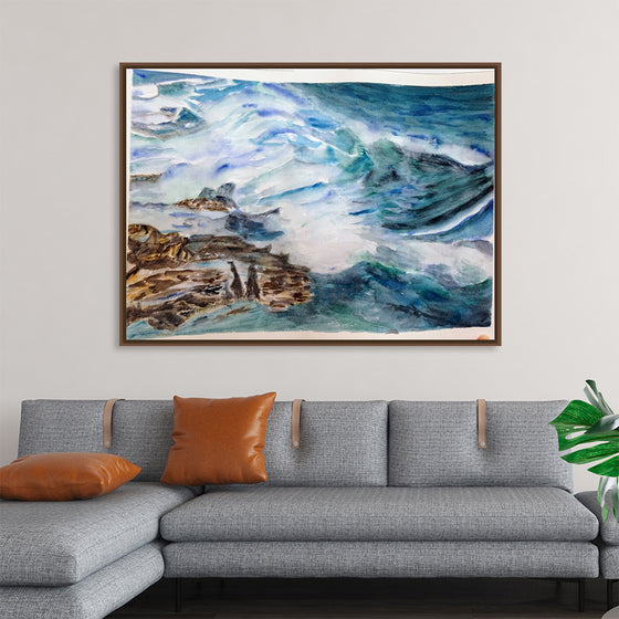 "Ocean Waves and Foam Seascape", Maritess Sulcer