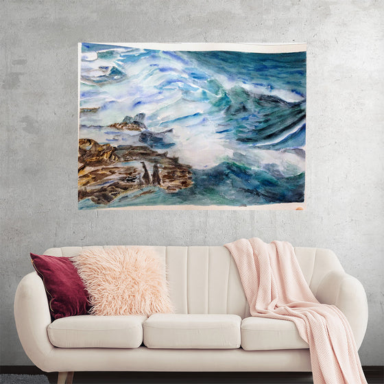 "Ocean Waves and Foam Seascape", Maritess Sulcer