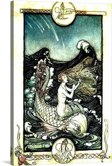  Arthur Rackham’s illustration "Sea-Maid’s Music" was created for Lewis Carroll's 1909 edition of "A Midsummer Night's Dream." It depicts a group of mermaids emerging from the depths of the ocean and singing their enchanting melodies.