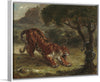 "Tiger and Snake(1862)", Eugène Delacroix