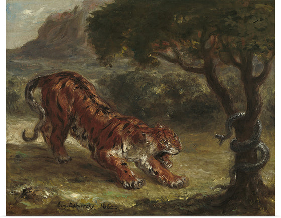 "Tiger and Snake(1862)", Eugène Delacroix