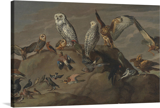 “Study of Birds” is a captivating artwork that brings together the enigmatic world of various bird species in one frame. Each bird, meticulously painted, showcases a unique blend of colors and textures that are as vivid and lively as they are in the natural world. The detailed depiction of feathers, expressions, and postures breathes life into this masterpiece.