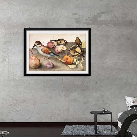 "Still Life with Birds and Fruit", by Giovanna Garzoni and Jacopo Ligozzi