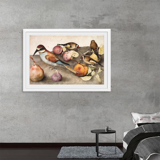 "Still Life with Birds and Fruit", by Giovanna Garzoni and Jacopo Ligozzi