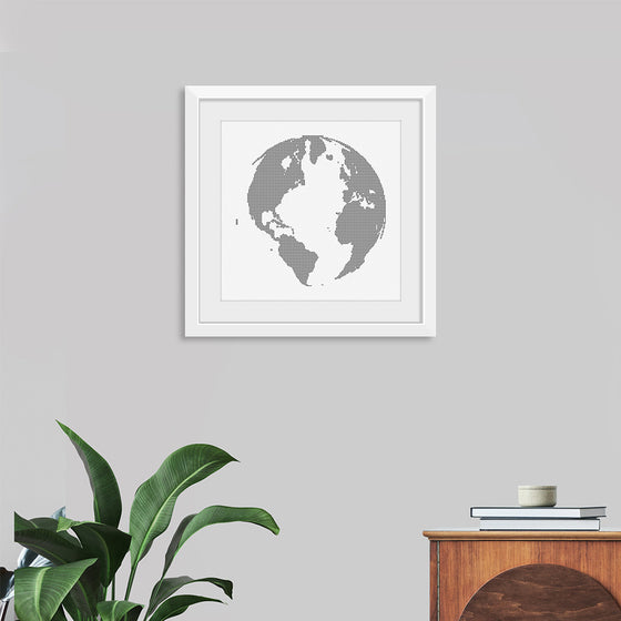 "Halftone globe abstract design element"