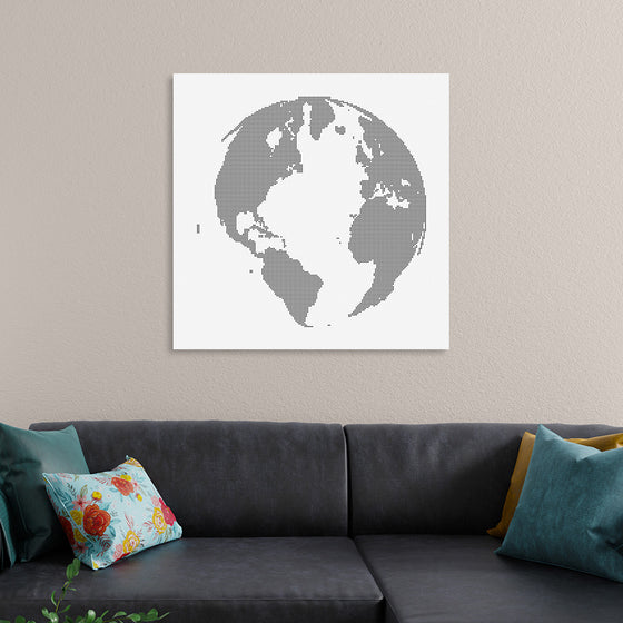 "Halftone globe abstract design element"