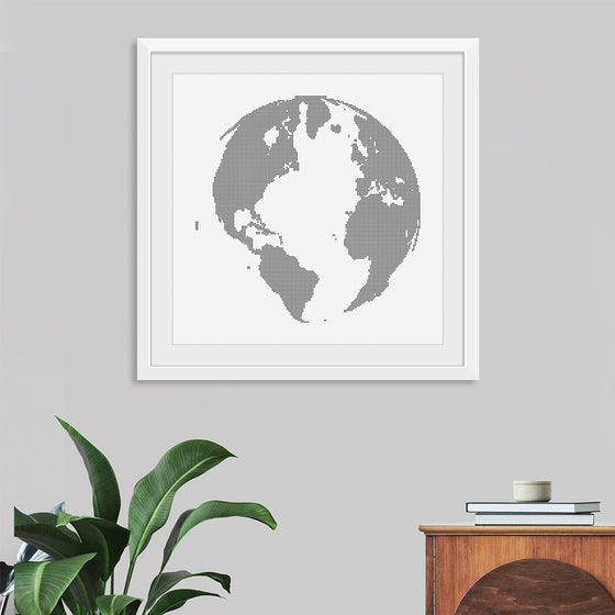 "Halftone globe abstract design element"