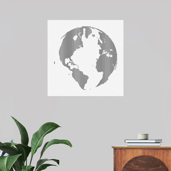 "Halftone globe abstract design element"