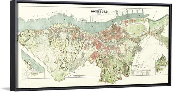 "Map of Gothenburg, Sweden (1888)", N. P. Pehrsson