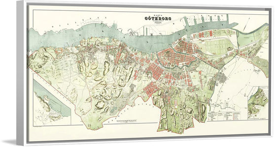 "Map of Gothenburg, Sweden (1888)", N. P. Pehrsson