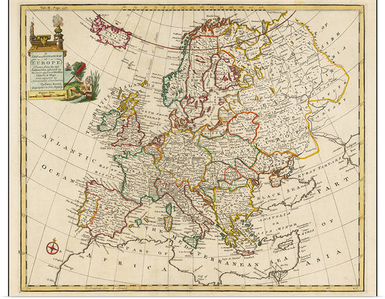 "A New and Accurate Map of Europe (1744)", Emanuel Bowen