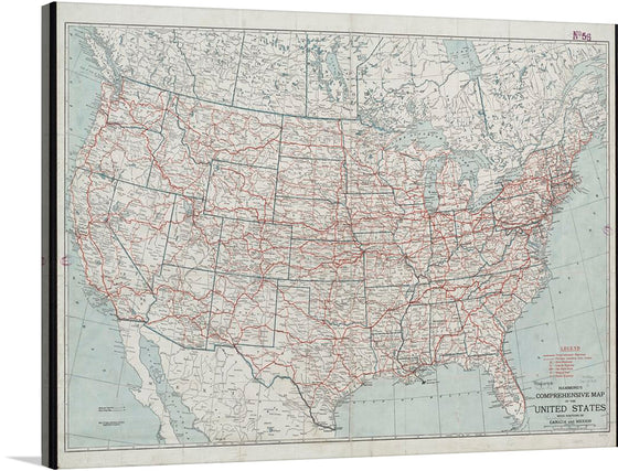 The “Hammond’s Comprehensive Map of the United States with Portions of Canada and Mexico” is a stunning and informative piece of art that would make a great addition to any home or office. The map is a masterpiece of cartography, with every line and curve drawn with precision and artistry.
