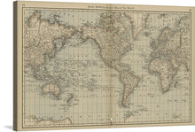  Step into a world of discovery with this exquisite print of an antique world map crafted by Rand, McNally & Co. This masterpiece captures the intricate details and timeless beauty of our planet as understood in a bygone era. Each country, ocean, and sea is rendered with meticulous care, inviting viewers to embark on their own journey of exploration from the comfort of their home.