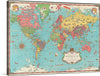 Embark on a journey of discovery with this exquisite print of a vintage world map. Each country is vividly depicted in radiant colors, inviting the viewer to explore the world from the comfort of their own home. Nautical elements and intricate details adorn the oceans, evoking the golden age of exploration.