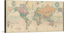  This print, titled “Stanford's Library Map of the World on Mercator's Projection,” is an exquisite reproduction of an antique world map. Every continent, country, and ocean is rendered in stunning detail, echoing the craftsmanship of a bygone era. The faded hues and intricate lines invite viewers to embark on their own journey of discovery. This artwork isn’t just a piece of history; it’s a conversation starter, an educational tool, and a testament to the timeless allure of exploration.