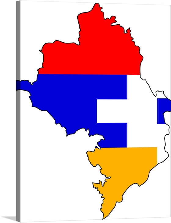 “Flag-map of Artsakh” is a unique and colorful print that showcases the subdivisions of Artsakh. Each subdivision is represented by its own flag, creating a vibrant and eye-catching map. The flags are detailed and accurate, making it a great educational tool for children and adults alike. The background is a light blue color, which makes the flags stand out. This print would make a great addition to any home or office, and is sure to spark conversation.