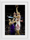 "Yao Ming shooting over Brad Miller"