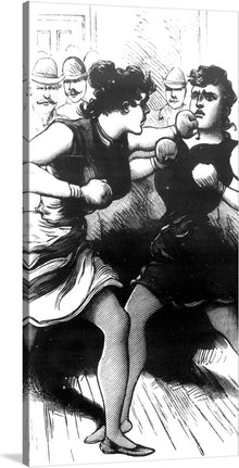  “Women Boxing 1894” invites you into a world where strength and resilience collide. This captivating print captures a moment in history when women donned the gloves and stepped into the ring. The black-and-white image exudes raw intensity—the sweat, the determination, and the sheer willpower etched on their faces. These women defy conventions, challenging the norms of their time. 