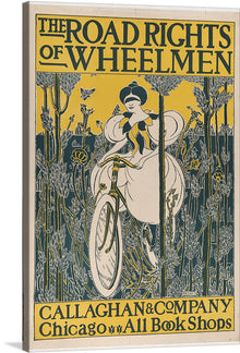  Immerse yourself in the enchanting world of “The Road Rights of Wheelmen,” a captivating artwork now available as a premium print. This piece, rich with intricate details and bold contrasts, features a graceful woman riding a classic bicycle amidst an ethereal garden of blossoming flowers and plants. The golden-yellow backdrop illuminates the scene, casting an inviting glow that accentuates every detail.