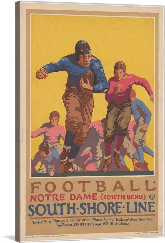 "Football Notre Dame (South Bend) by South Shore Line"