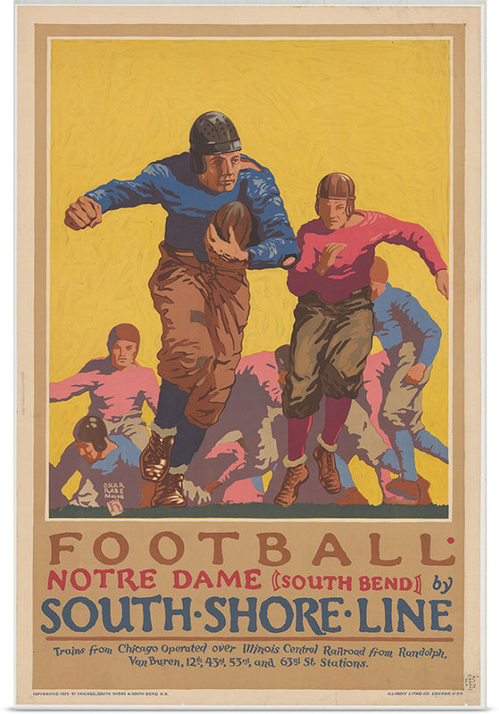"Football Notre Dame (South Bend) by South Shore Line"