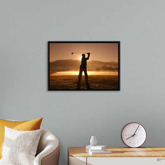 "Golf Swing at Sunset"