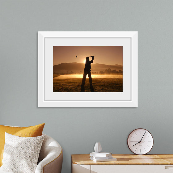 "Golf Swing at Sunset"