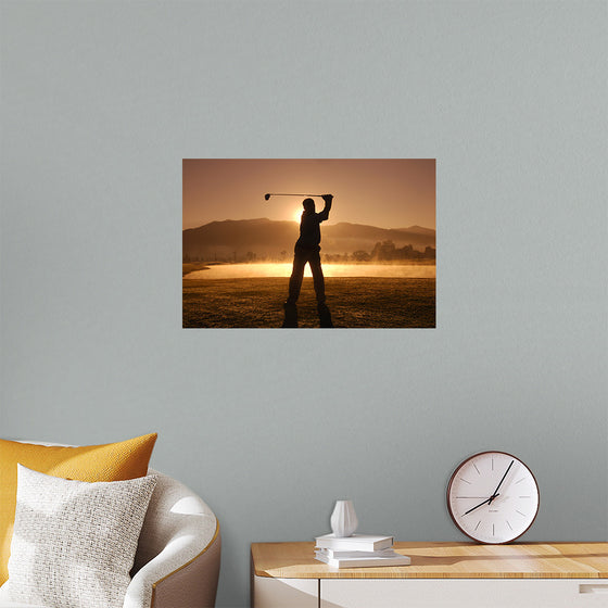 "Golf Swing at Sunset"